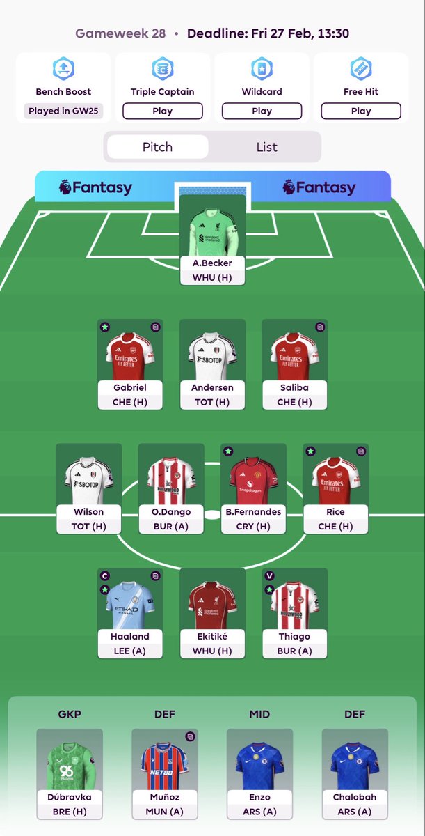 GW Rank in the tank last 2 weeks. 
Need a new GK to bring good vibes.
Welcome to the team Alisson Becker💪🏻