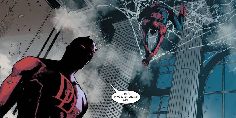 F3arlessB0xer's tweet photo. @RamBukenyaash @TempTempy284434 @AvaAyala_WT [Daredevil took the stairs before opening the door to the throne room, knowing spidey was already there.]

"I know eventually you would br expecting me.

... but its not just me." https://t.co/MRzAiDVXKr