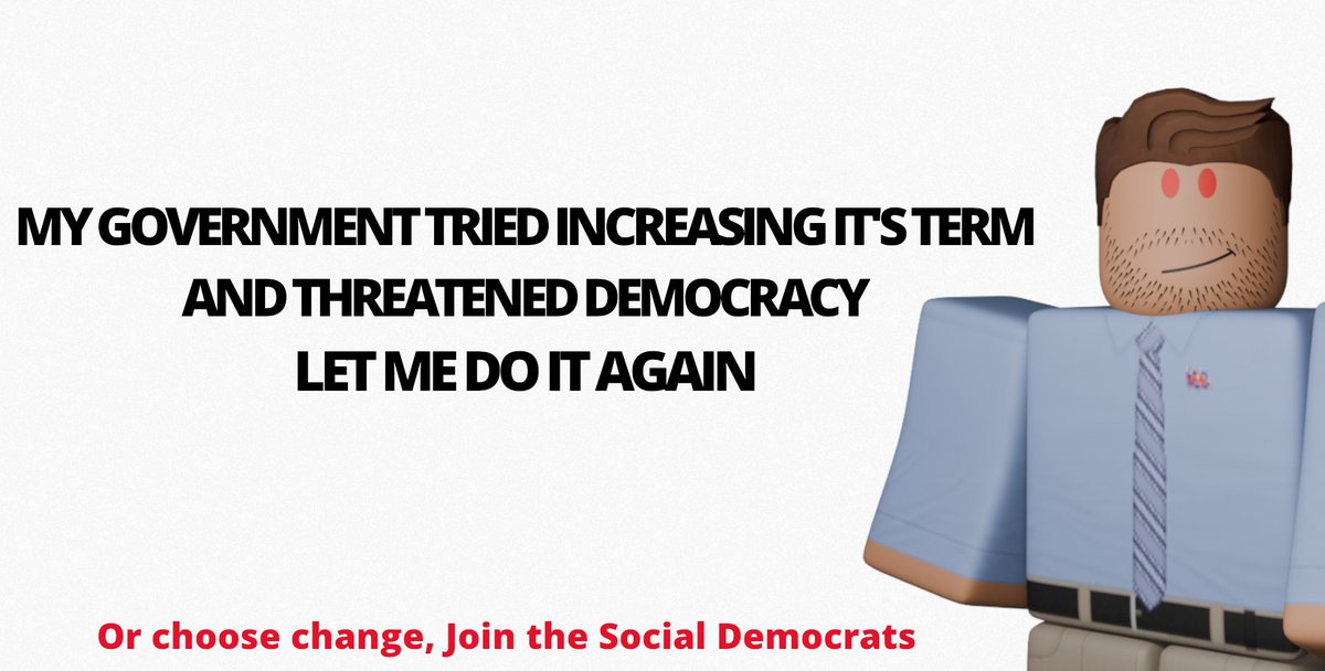 The Government attempted to increase it's own term by a month directly attacking democracy, instead of applying the three month term change to next term and beyond.

Would have never happened under the Social Democrats.🥀

Join the Movement today 👇
discord.gg/RBytHq5zcy