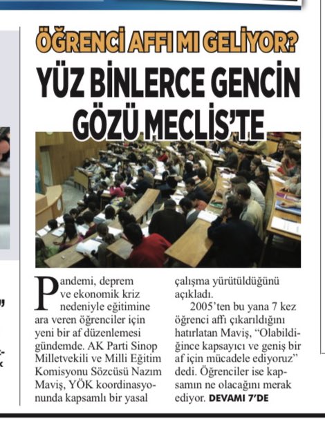 ÖĞRENCİ AFFI GELİYOR
DETAYLAR 
DİRİLİŞ POSTASI’NDA <a href="/dirilispostasi/">Diriliş Postası</a>