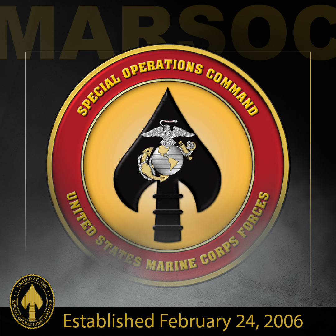 🎂 Happy anniversary MARSOC!

For the past 20 years, Marine Forces Special Operations Command has delivered the same promise: Always Faithful, Always Forward, and Always Lethal. We are thankful for the unconquerable spirit of every Raider and all you have done to keep the tip of