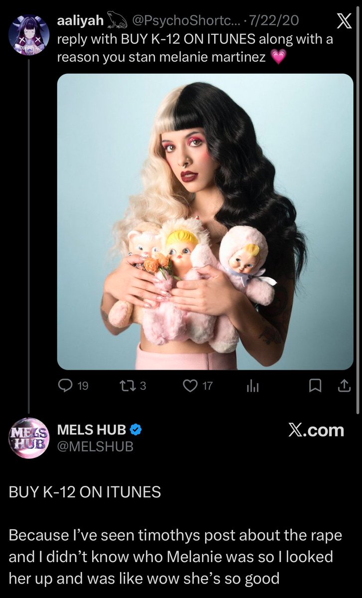 only melanie martinez fans would stan someone for being a rapist