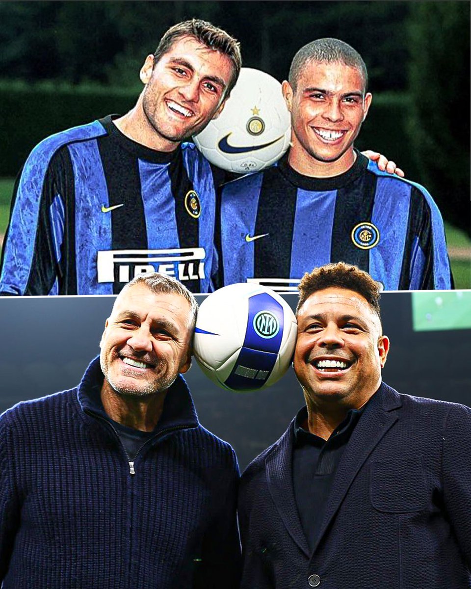 GiveMeSport's tweet image. Christian Vieri and Ronaldo recreated that iconic photo 😅🤩

Inter Milan heritage 💙🖤