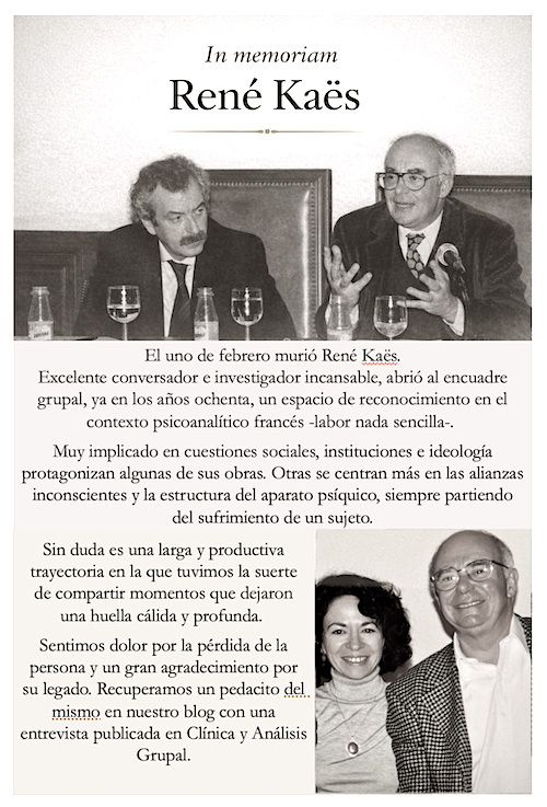 imagoclinica's tweet photo. Recordamos a René Kaës recuperando la entrevista que Isabel Sanfeliu le hizo junto a Essedik Jeddi para Clínica y Análisis Grupal. Disponible en https://t.co/DfA4s3lyUE #renékaës #inmemoriam #isabelsanfeliu#imagoclinica https://t.co/iom04KjmCg