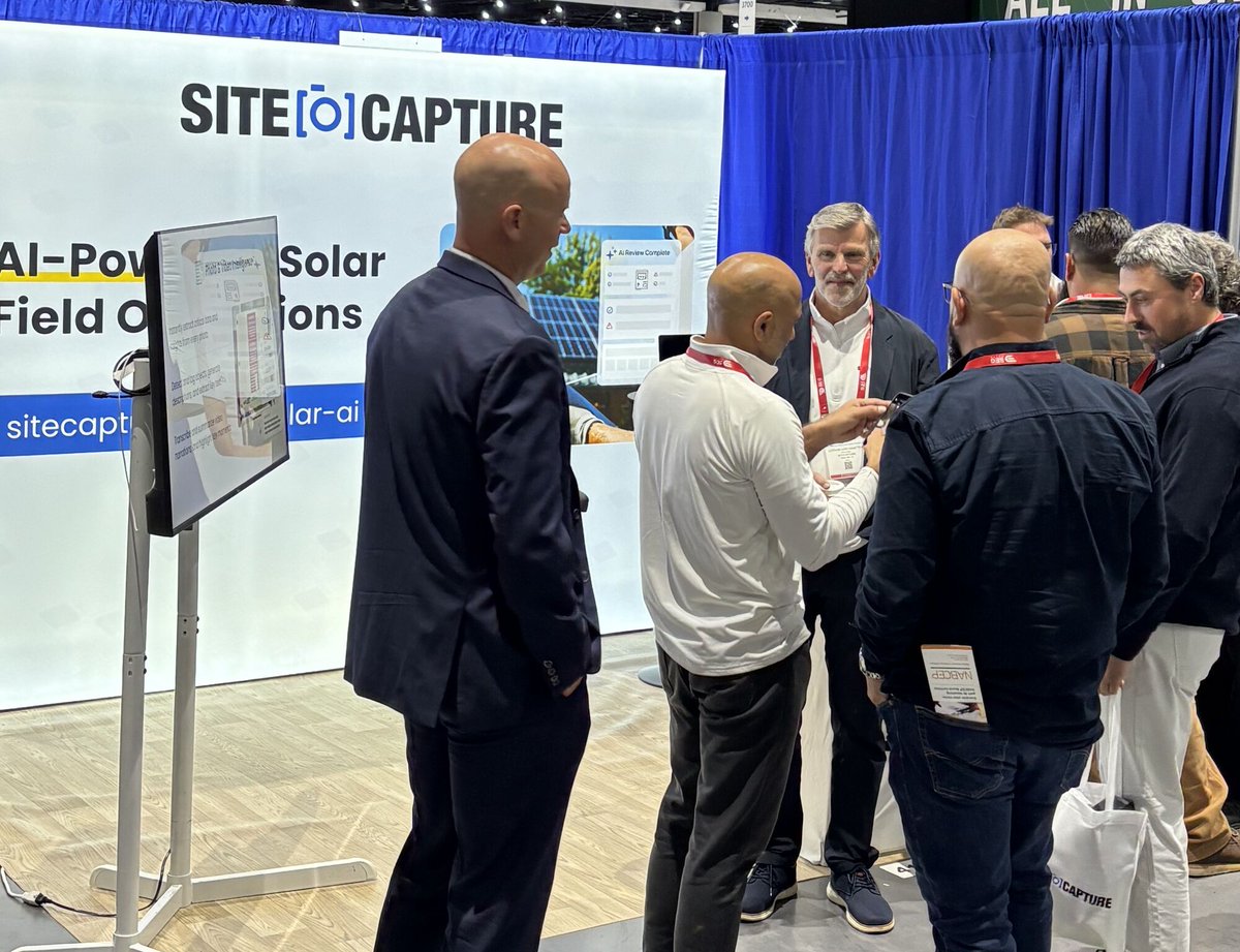 SiteCapture's tweet photo. Had a blast at #IESNA Flagship Conference in San Diego! ☀️ 

Excited to help solar teams thrive in 2026+ by cutting costs &amp; streamlining QA/QC with AI-powered solar field ops.

Huge thanks to @ISNAESNA, @CALSSA_org, our partners, and customers!

#Solar #SolarEnergy #Renewables https://t.co/QFK3x2hsbc