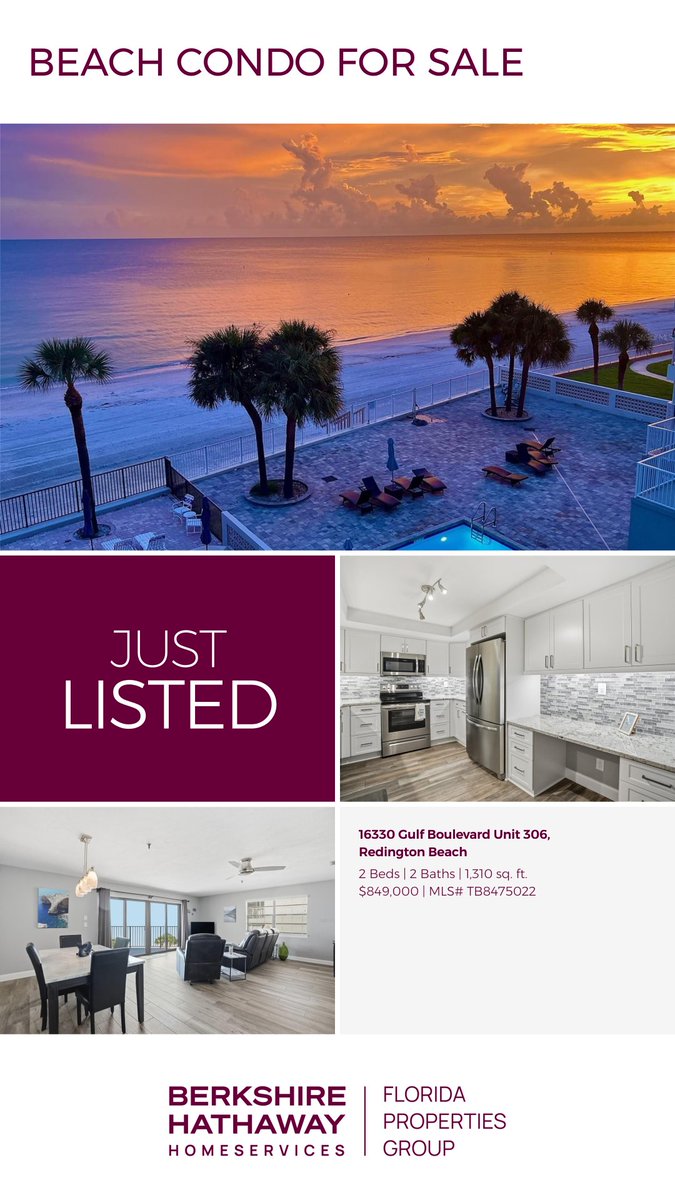 ptsspkfi's tweet image. 2/2 Remodeled Beach Condo for sale right on the gorgeous, private Redington Beach in Florida #Florida #floridaliving #Tampabay #Stpetersburg #Clearwater