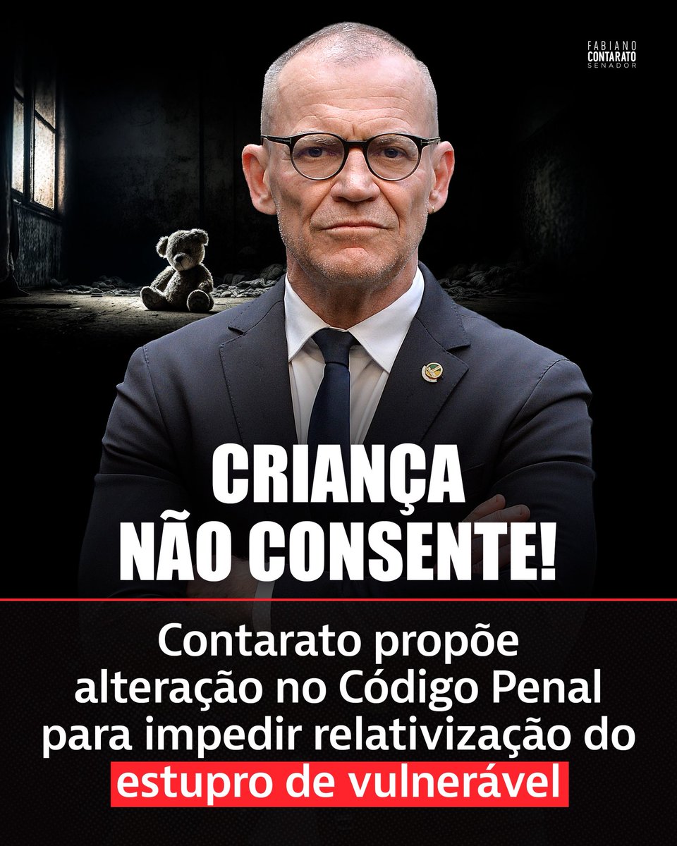 A infância deve ser protegida de forma absoluta!

Apresentei o Projeto de Lei 717/26 para acabar com qualquer interpretação diferente: menores de 14 anos são sempre vulneráveis.

É proteção, é justiça, é responsabilidade.
Não podemos permitir retrocessos!

www25.senado.leg.br/web/atividade/…