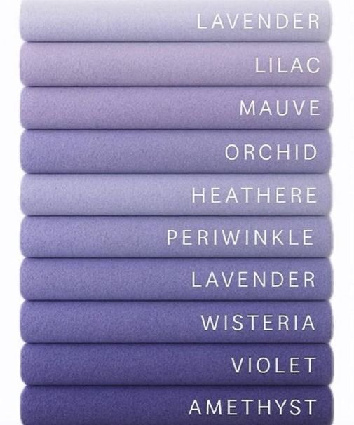 shades of purple.