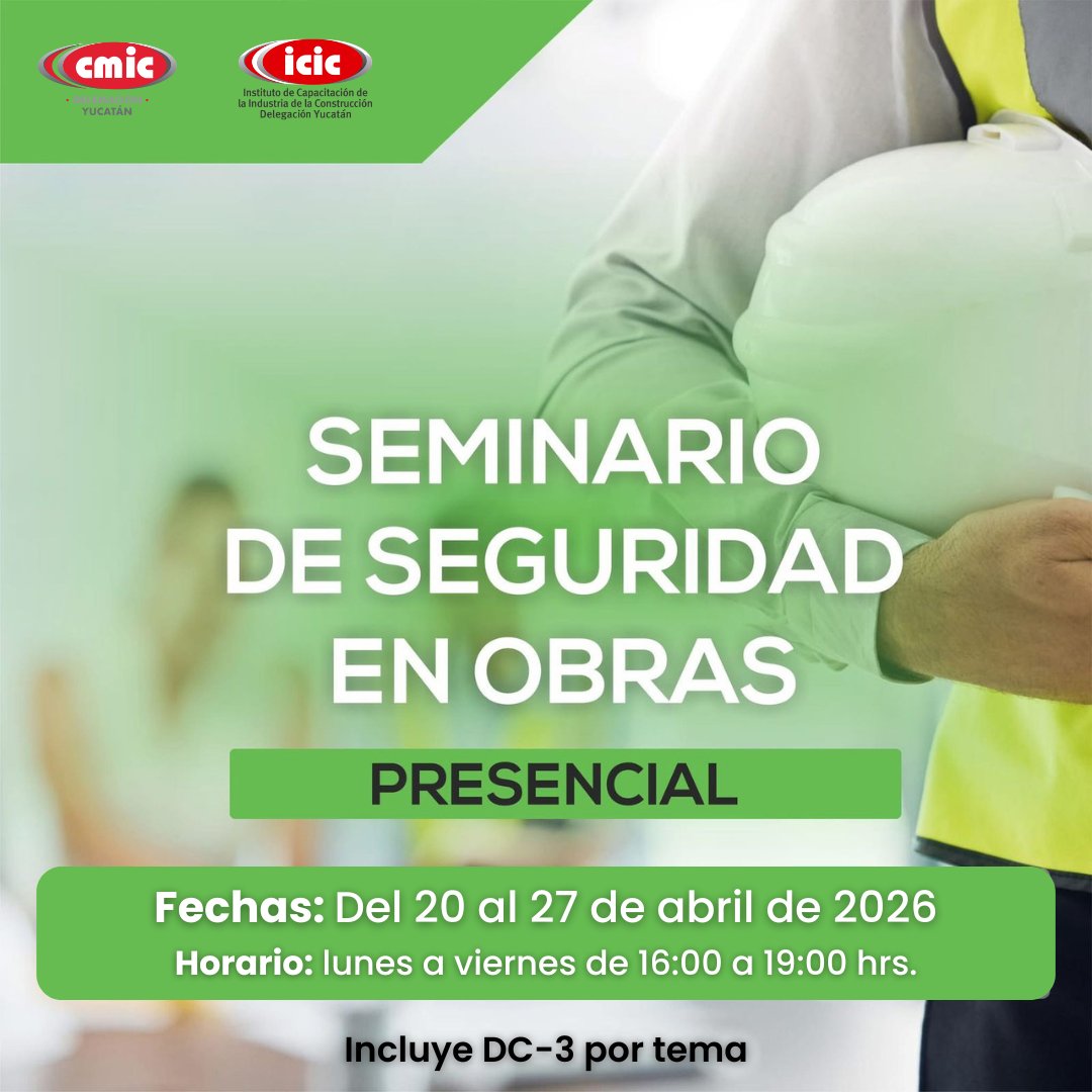 ¡Atención! Últimos cupos para capacitación PRESENCIAL en seguridad laboral:
• Trabajos en altura
• Excavaciones y demoliciones
• Instalaciones eléctricas

Abril 2026. ¿Te quedas fuera? Reserva ahora.

📲Escríbenos para más información: bit.ly/CursosICIC
