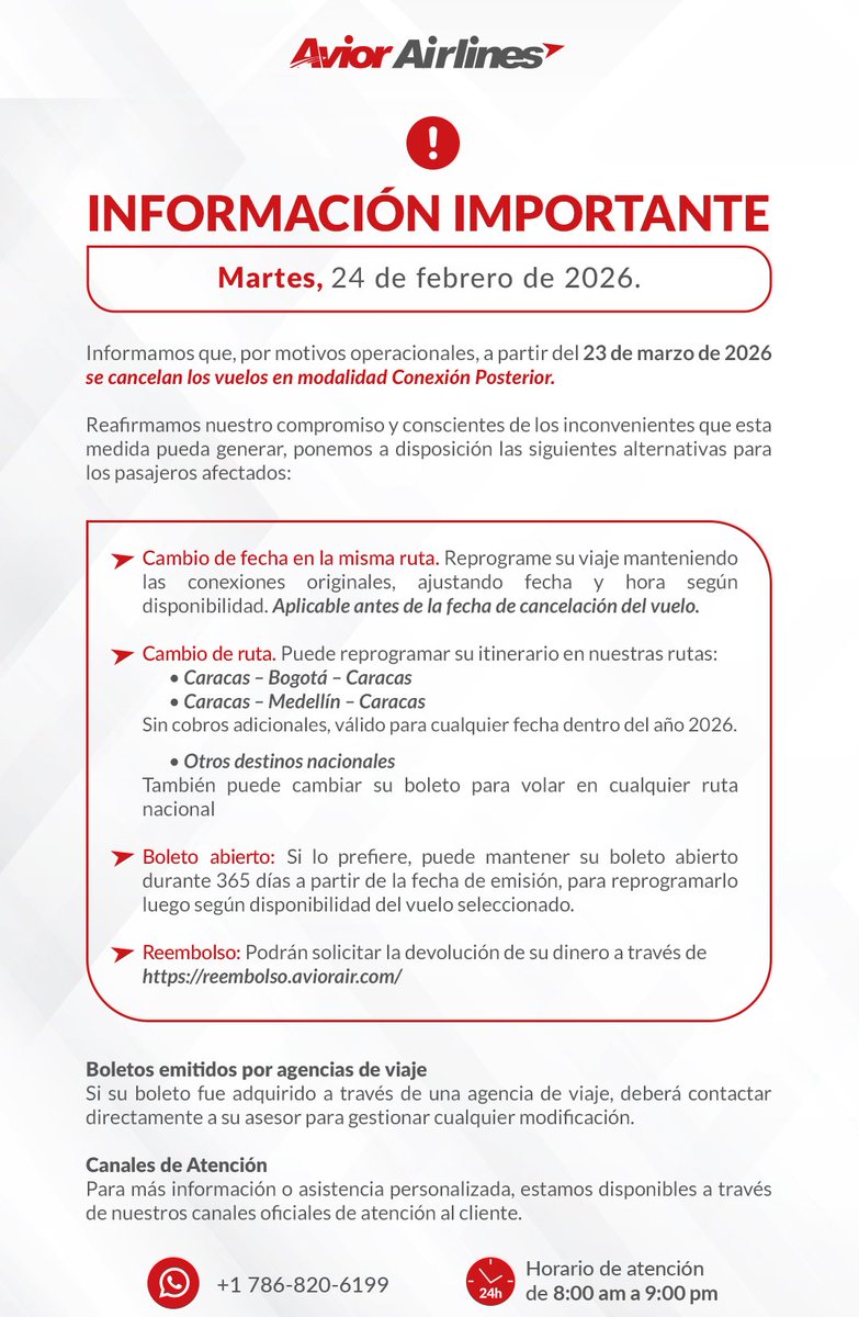 Avior Airlines tweet media