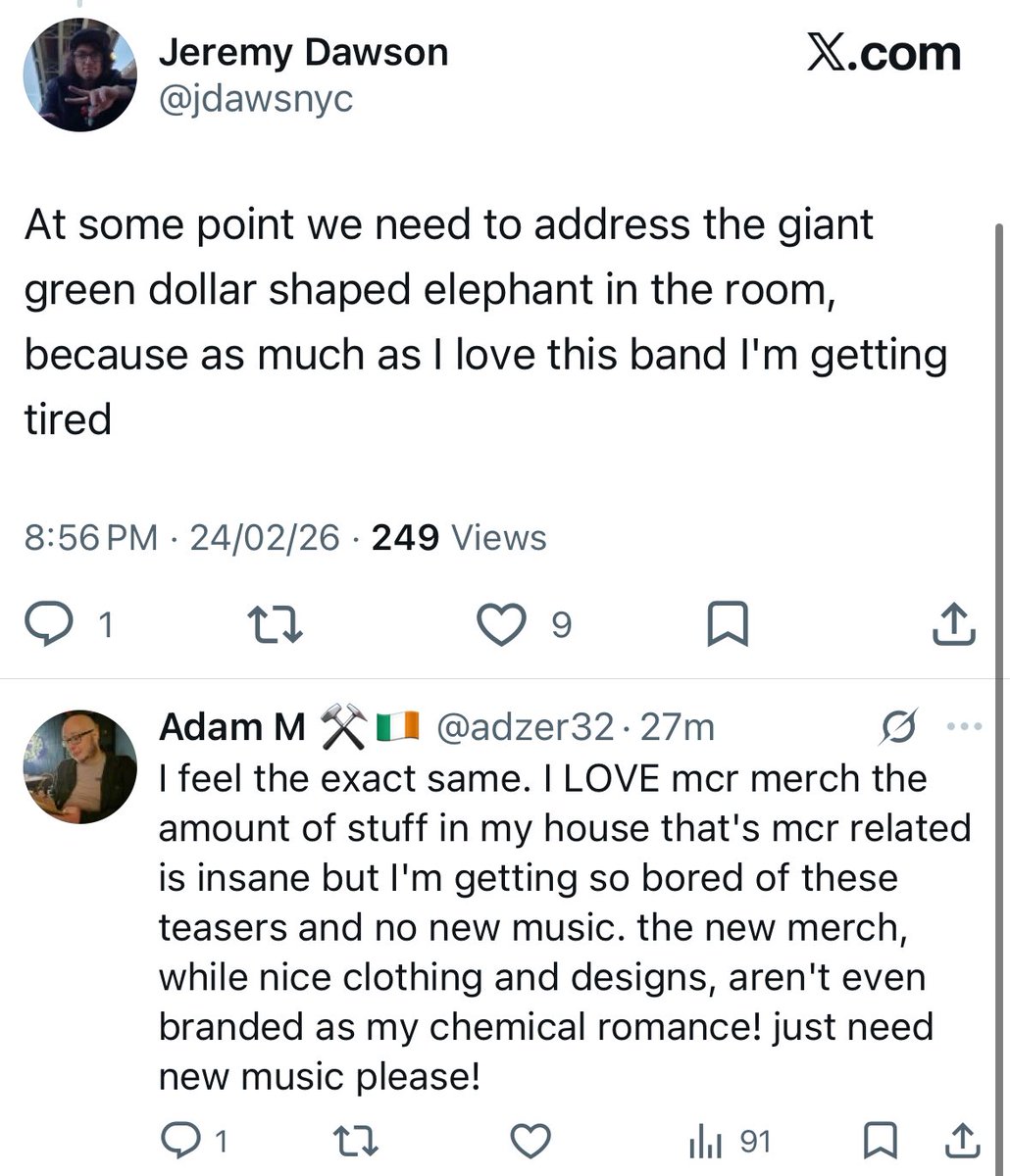 even in MCR twt, la discussione irama merch still bites me in the assssss