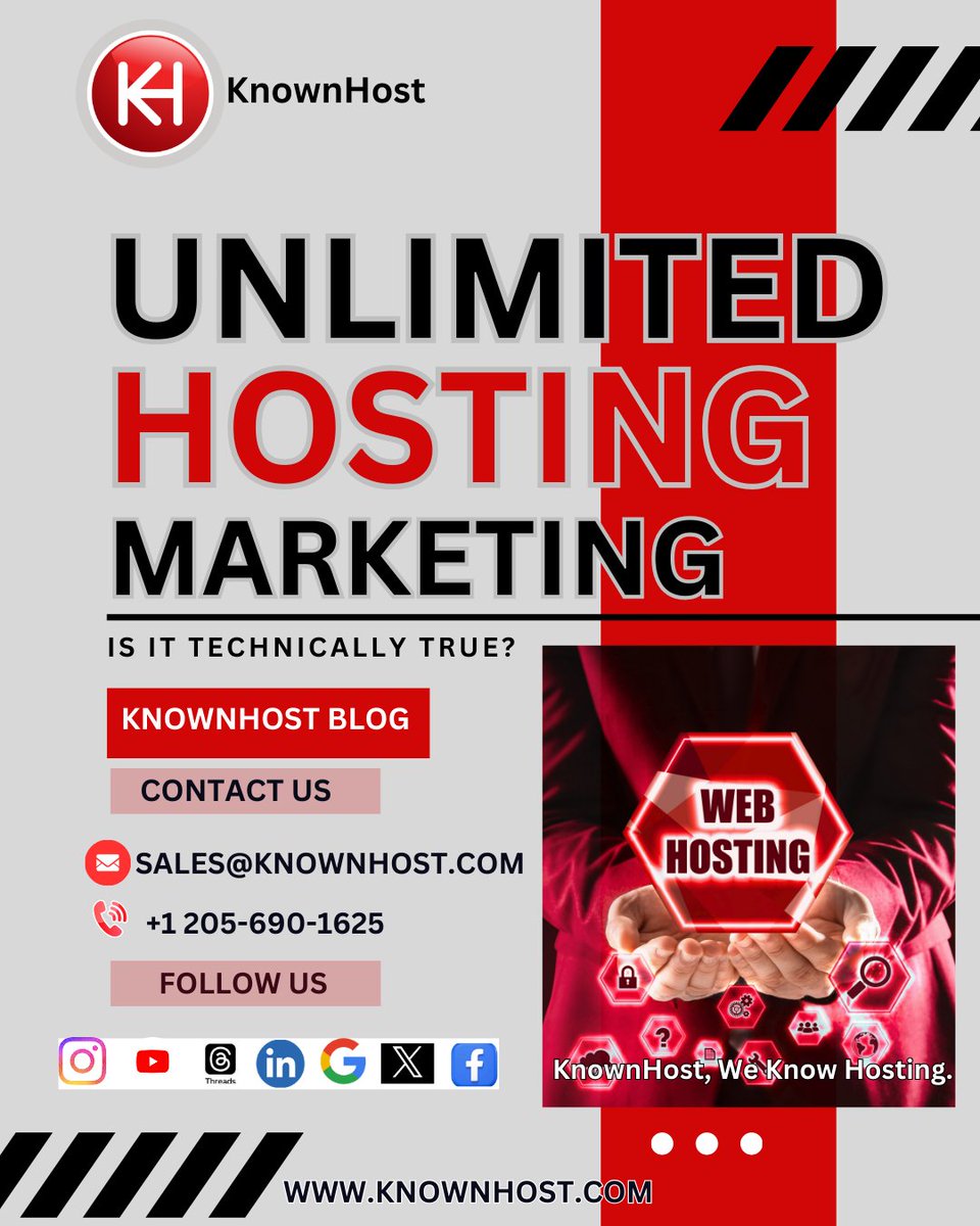 The “Unlimited” Hosting Marketing: Is it Technically True? 

#unlimited
#knownhost 
#trueorfalse
#beinformed
#marketing

zurl.co/q5O9C