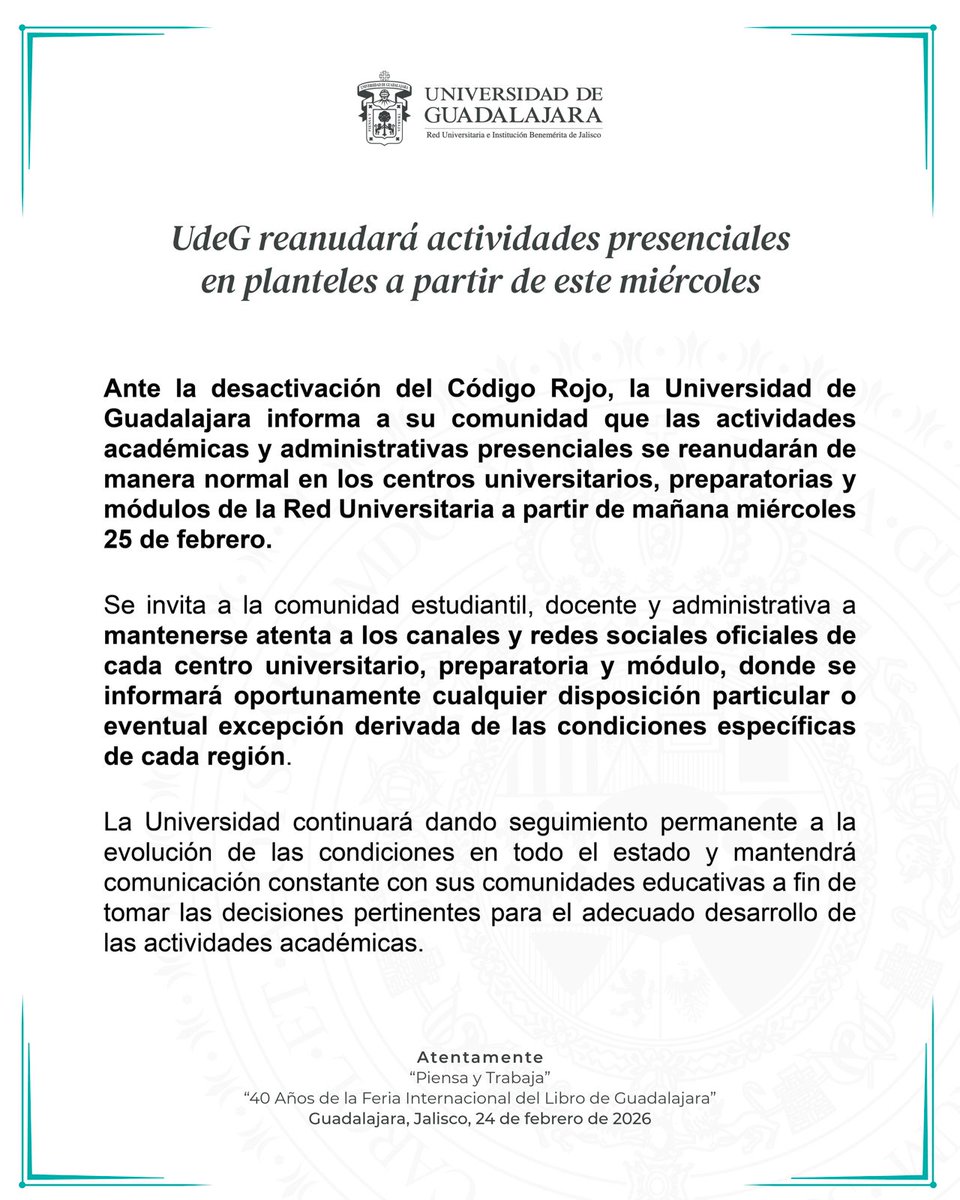 Universidad de Guadalajara tweet media