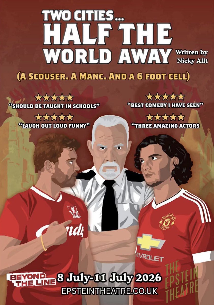 RETWEET. I wrote a play about the great Northern cities of Liverpool &amp; Manchester, how the football rivalry often gets in the way of the NorthWest becoming a joint powerhouse. Sounds heavy, nah it's a comedy with music. They loved it, so it's back. 
TXTS: purchase.epsteintheatre.com/EventAvailabil…