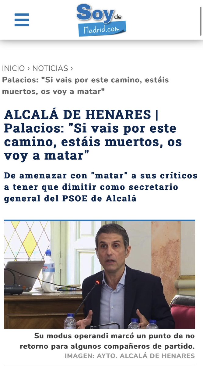 Usar fotos antiguas, expedientes y maniobras internas para apartar a un compañero dice muy poco de quien aspira a dar lecciones.
La ética de un portavoz también se mide por cómo trata a los suyos <a href="/PSOEAlcaladeH/">PSOE de Alcalá de Henares /❤️</a> 
Si así se tratan entre compañeros… poco que ofrecer a los vecinos.