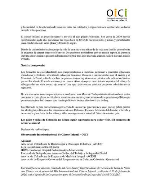 carosanchez8's tweet photo. 📌 comunicado, asociaciones de
Pacientes pediátricos con cáncer y leucemia claman por demora en medicamentos vitales: “muertes evitables”
@oicicolombia #Homi
Son responsables @GA_Jaramillo @carolinacorcho @petrogustavo
#MuerenPacientes https://t.co/yNZqgOIgKT