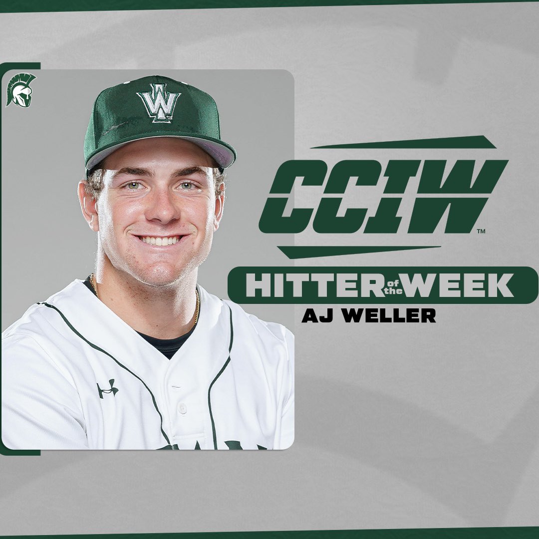 iwusports's tweet photo. Off to a strong start 💪

@ajweller starts his Titan career with a 💥 earning his first CCIW Hitter of the Week award

#TGOE | @IWU_Baseball | #d3baseball https://t.co/DgRtN2b7rP
