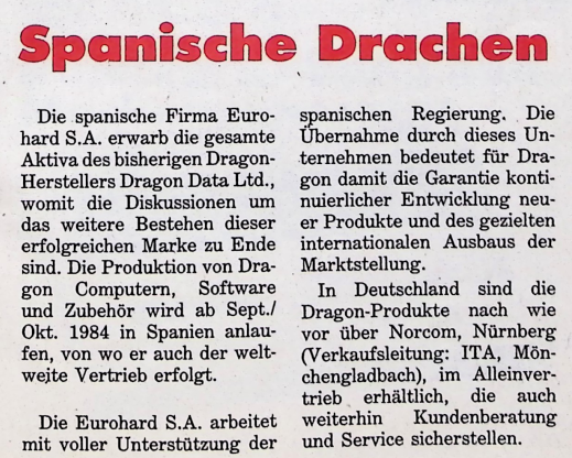 Retrojournal_de's tweet photo. „Spanische Drachen“ 🐉💻
1984 übernimmt Eurohard S.A. die Marke Dragon Data –
Produktion in Spanien, weltweiter Vertrieb.
Heimcomputer-Geschichte mit internationalem Twist.
Damals war selbst ein „Drache“ ein ernstzunehmender Rechner.
#DragonData #Heimcomputer #80er https://t.co/XB58N0bZmy
