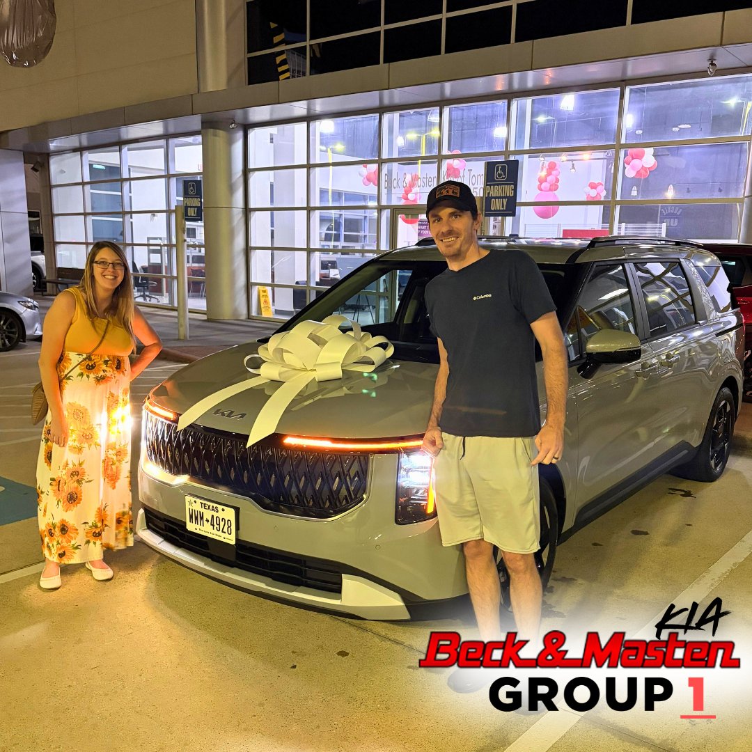 Congratulations to Mr. and Mrs. Meissner on their new ride from Beck &amp; Masten Kia! 🚗✨

We’re honored you chose us for your purchase and can’t wait for you to enjoy every mile ahead. Welcome to the Beck &amp; Masten family! 🎉 #NewCar #BeckAndMastenKia #HappyCustomers