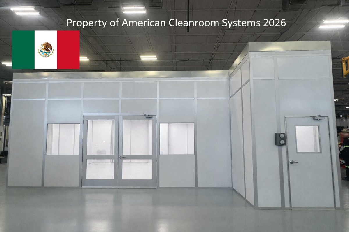 CleanroomsACS's tweet photo. Monterrey Mexico - 636 S.F. ISO-7 modular cleanroom by American Cleanroom Systems. Comfort cooling and static dissipative flooring. #cleanroom #modularcleanroom #cleanroomsmexico https://t.co/W0mmQrk22C
