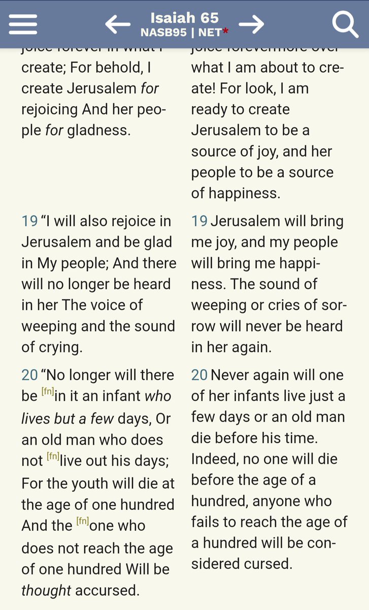 What do you guys make of Isaiah 65:20? It's very clearly stating