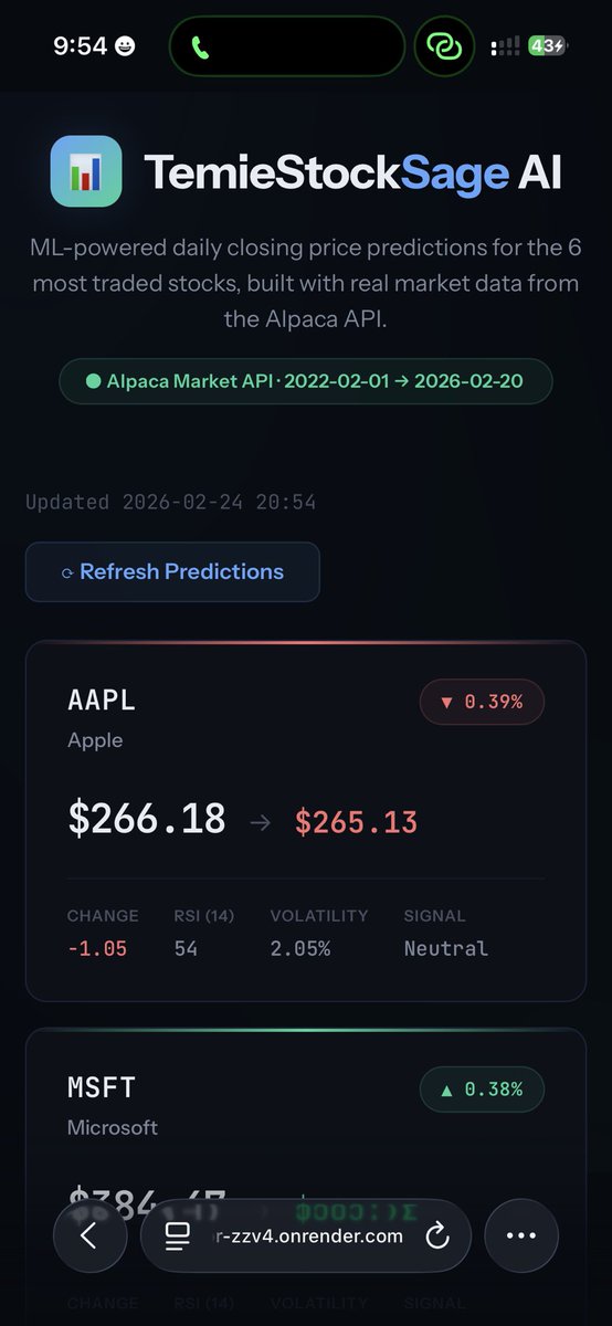 DataTemi's tweet photo. Day 2:
My ML stock predictor was predicting AMZN +147% in a single day. That’s not a prediction now is it?😂😂😂

You can interact with it: https://t.co/7g8Qnw9csO https://t.co/XFE3GOznsY