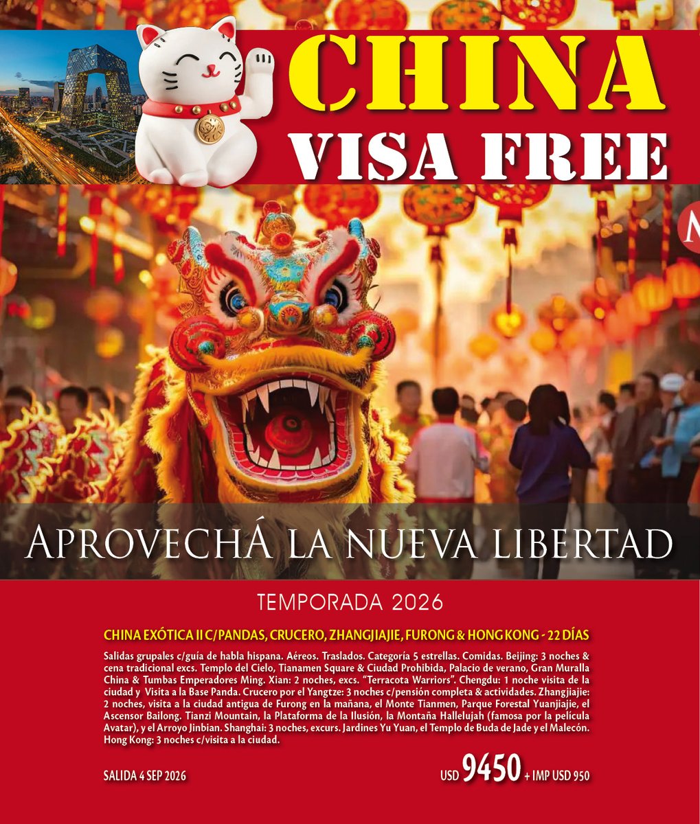 seventursrl's tweet photo. VIAJÁ A LA CHINA EXÓTICA DE SEVENTUR
info: office@seventur.com
https://t.co/caBvONJ8Hm
#CHINA #TURISMOCHINA #CIRCUITOSCHINA #SEVENTUR https://t.co/0kBrzZ3AJX