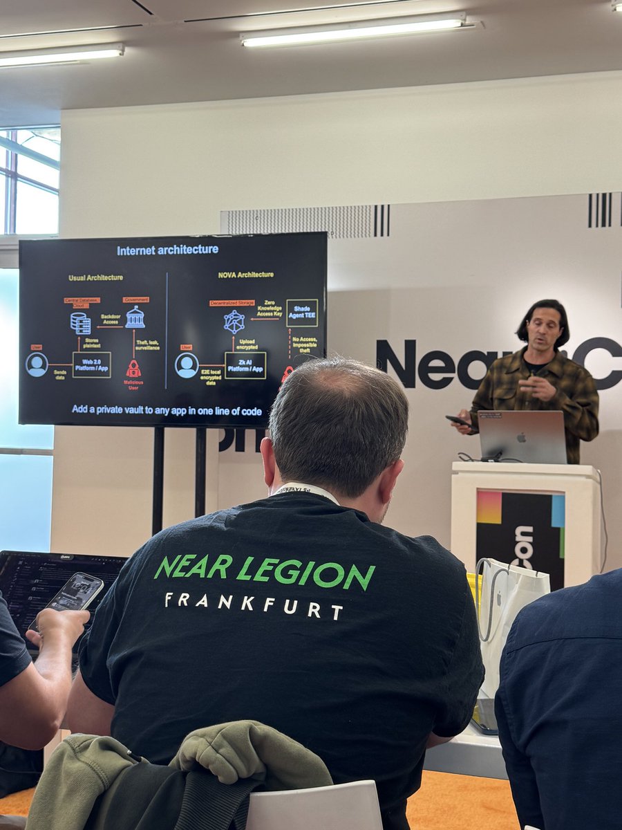 The builder vibes in the NEAR Labs room at <a href="/NEARProtocol/">NEAR Protocol</a>’s NEARCON conference are fantastic!

Shoutout to <a href="/NEARLegion/">NEAR Legion</a> the projects presenting <a href="/akashnet/">Akash Network</a> <a href="/jcarbonnell/">Julien Carbonnell</a> <a href="/auroraisnear/">Aurora</a> <a href="/proximityfi/">Proximity Labs</a> and more