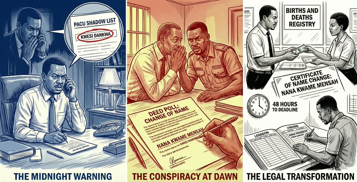 The Golden Return - Chapter 13 - Page 53, Jude tries to block Kwesi's amnesty. But Lawyer Kwarteng outsmarts him with a brilliant legal loophole: a rapid name change. Kwesi Dankwa is erased, and Nana Kwame Mensah is born.

Read the full page now! 👇 albertopoku.com/2026/02/24/the…