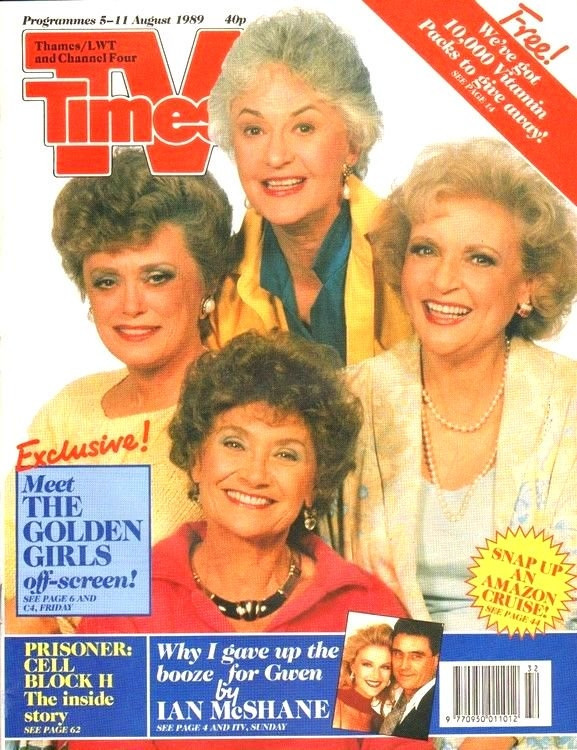 TheGGForever's tweet photo. The Girls on the cover of the UK's "TV Times" in August, 1989. #TheGoldenGirls https://t.co/FsffVV2Tq7