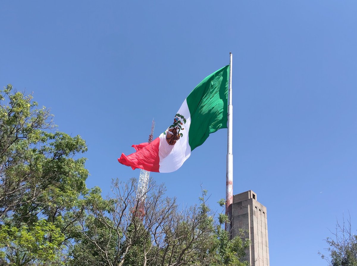 Este 24 de febrero izaron la bandera en la Colonia La Paz de cabeza.