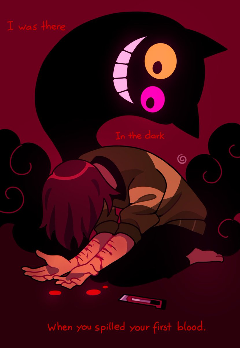 GhostBento's tweet photo. cw: self harm

I'm with you in the dark
#DELTARUNE https://t.co/cKT53PVDg5