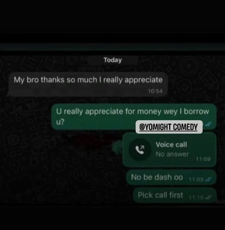 Pick call first I wan tell you something