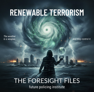 futurepolicing's tweet photo. New episode of The Foresight Files: Renewable Terrorism

It's 2037. A criminal syndicate hijacks geoengineering tech to steer hurricanes into cities as it paralyzes law enforcement.

Fiction today. Prep for tomorrow.

🎧 https://t.co/GCewUToTfQ

#ForesightFiles #FutureOfPolicing https://t.co/DRqIizn9pP