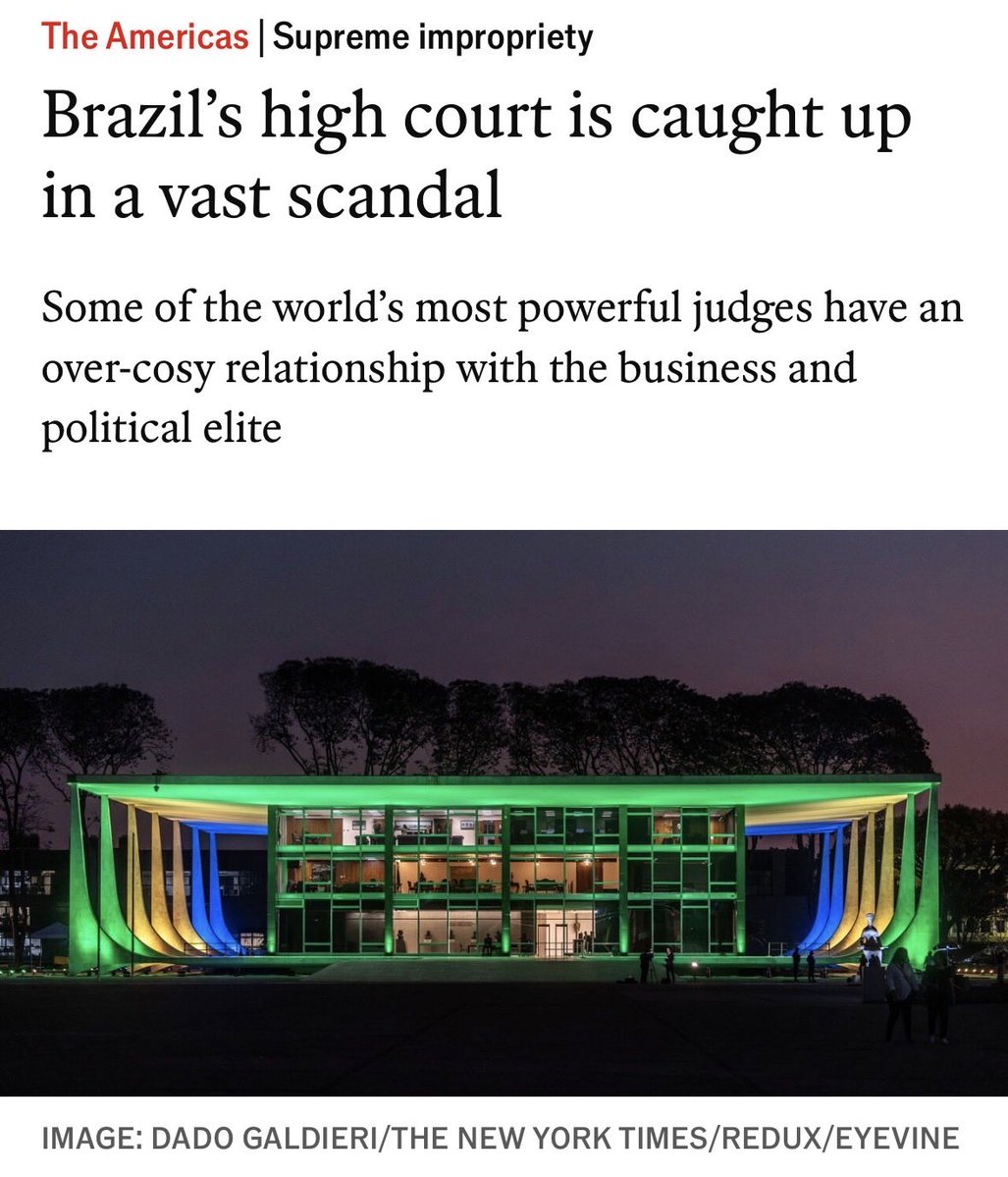 As suspeitas de corrupção e os abusos de ministros do STF são, mais uma vez, destaque na imprensa internacional.

O dano à imagem do Brasil no mundo é imenso.