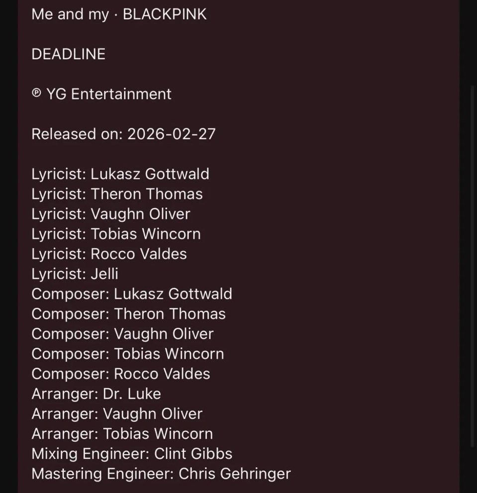 perryschained's tweet photo. DR. LUKE IS CREDITED IN TWO NEW BLACKPINK SONGS 😱‼️ @KeshaRose thoughts? https://t.co/G4U7cpdtwY