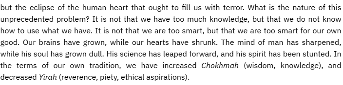 Sixty. Three. Years. Ago. Rabbi Lamm could be speaking of today with a change of less than 5% of this article...

lammlegacy.org/indexes/the-wa…