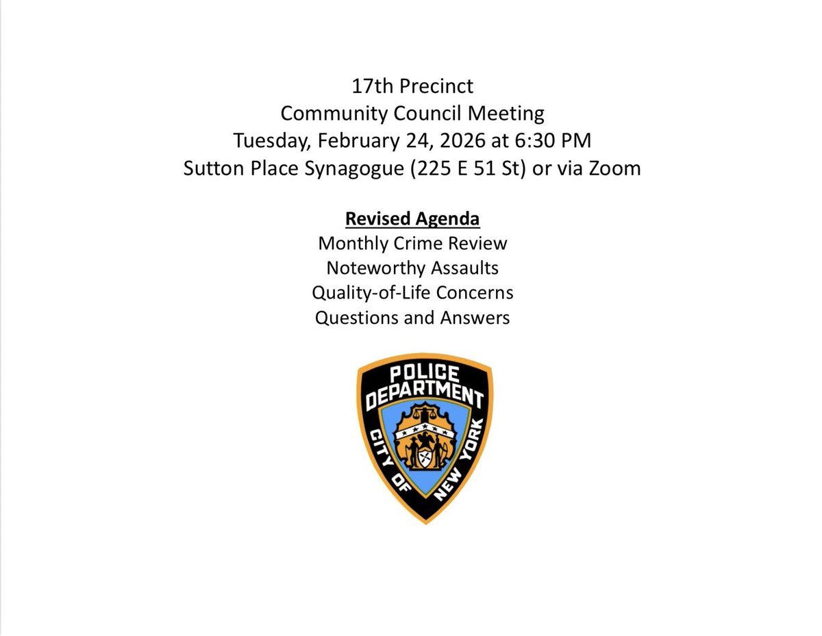 17th Precinct Community Council tweet media