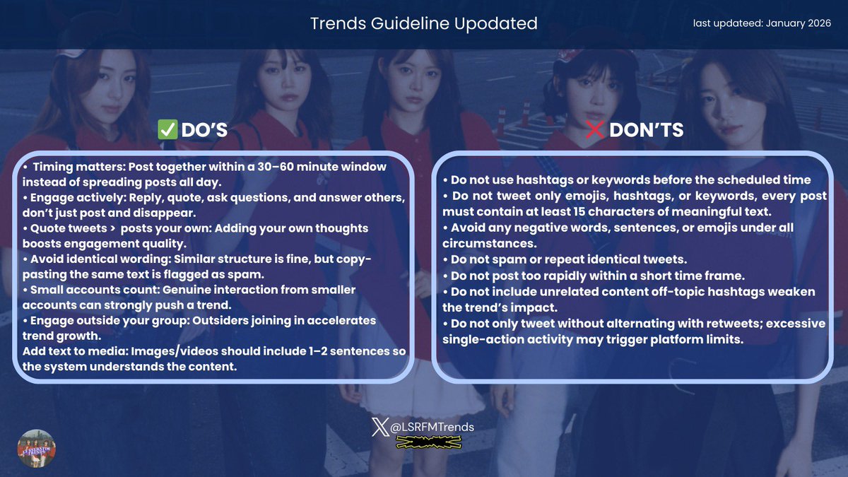LSRFMTrends's tweet image. 🚨 Please use Eunchae and Yunjin tags in SEPARATE POSTS and AVOID using our community since we need our trends to be pushed outside the fandom.

Do not add extra hashtags or combine both sets. Mixing them hurts performance and splits engagement.