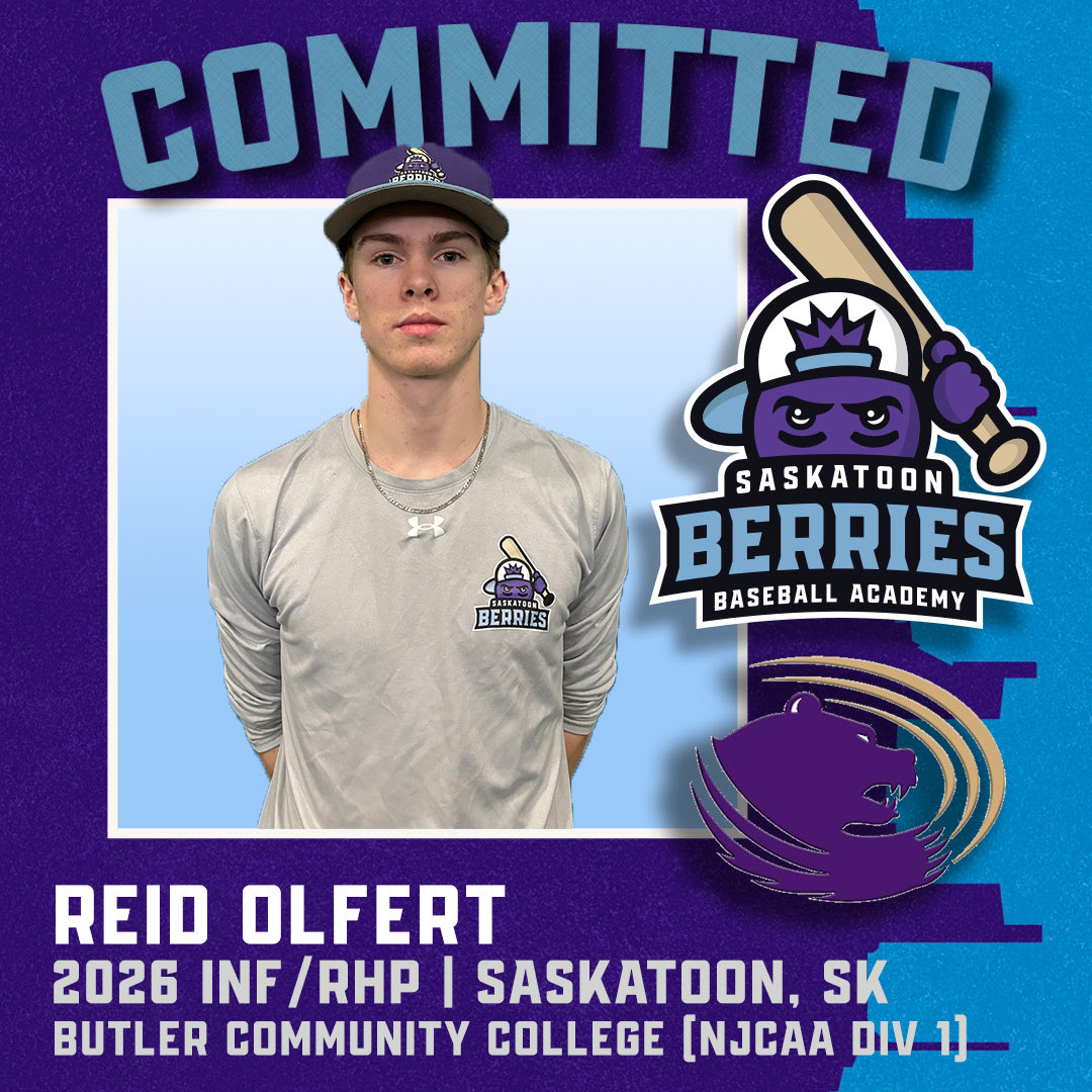 Congratulations to Berries Academy INF/RHP Reid Olfert on his commitment to Butler Community College!