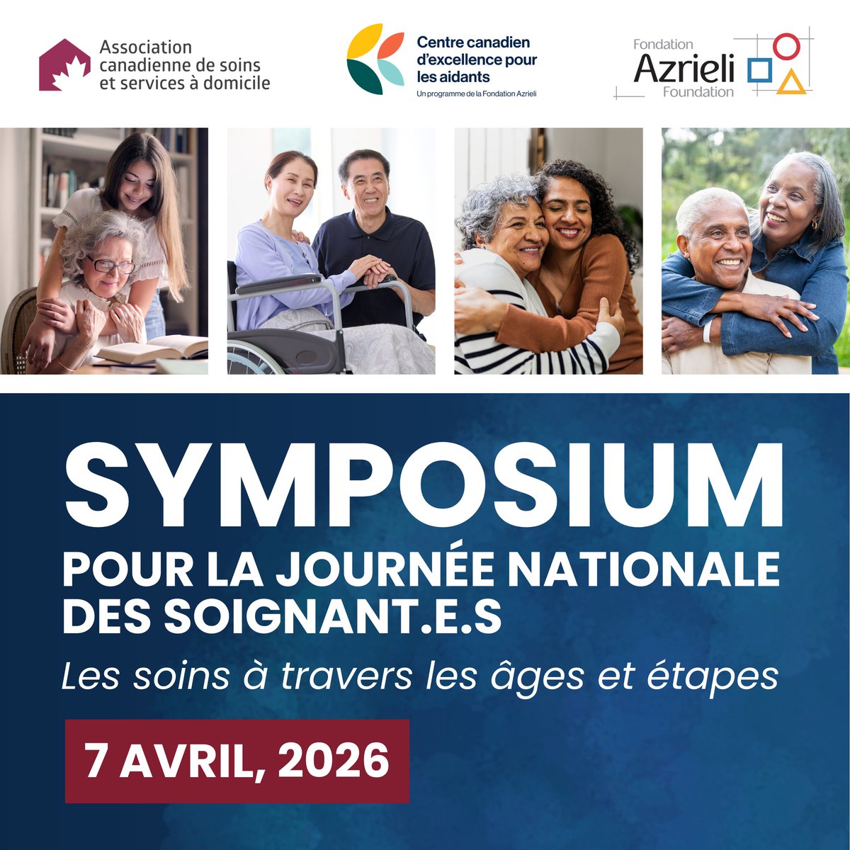 CdnHomeCare's tweet photo. Chaque jour, des proches et des partenaires de soins fournissent un soutien crucial aux individus ayant des besoins de santé, sociaux et fonctionnels complexes, et doivent souvent trouver l’équilibre entre le travail, l’éducation et d’autres responsabilités.

Leurs contributions sont fondamentales pour permettre une vie pleine de dignité, d’indépendance et de qualité dans leur domicile et en communauté.

Pourtant, les soignant.e.s font face à un taux d’anxiété croissant. Des soins de plus en plus complexes, des pénuries de main d’œuvre et des systèmes fragmentés ont intensifié la charge des soignant.e.s et du système qui les soutient.

Le symposium de cette année est intitulé Les soins à travers les âges et étapes, et explore la manière dont les soins évoluent au cours de la vie et comment nous pouvons mieux répondre aux besoins fluides des soignant.e.s à des étapes de vie différentes.

Rejoignez-nous ainsi que le Centre canadien d’excellence pour les aidants (CCEA), un programme de la fondation Azrieli, le 7 avril à Toronto afin de reconnaître, célébrer et souligner le rôle essentiel des soignant.e.s.

Enregistrez-vous : https://t.co/vAsOu49Uay

#JournéeNationaleDesProchesAidants