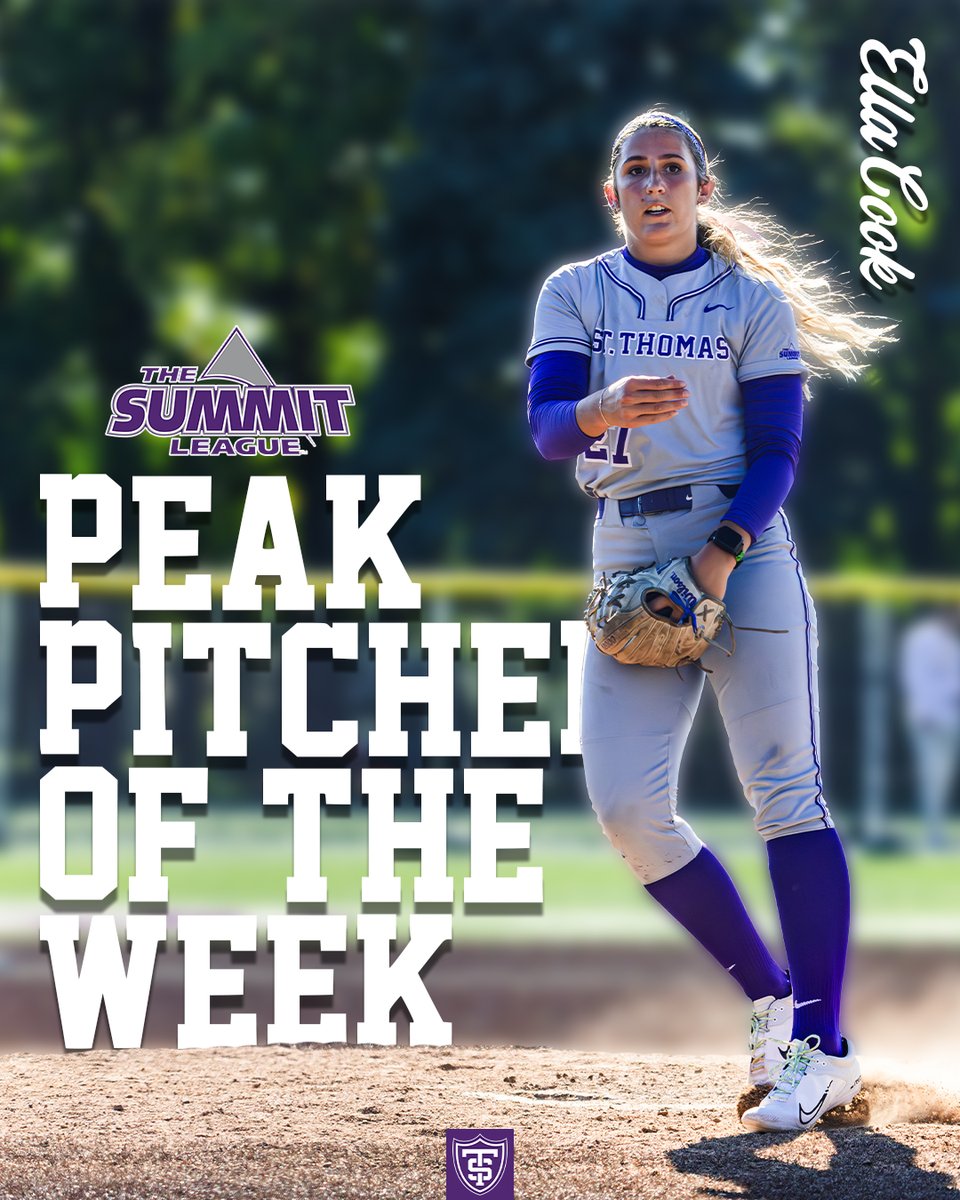 Ella Cook's world🌎

<a href="/TheSummitLeague/">The Summit League</a> Peak Pitcher of the Week

2-0 this week with a 0.78 ERA in 9IP with 10K, a .156 BAA, and a complete game shutout!

She also led us with 13 total bases, 2HR, and 8RBI😤

#RollToms