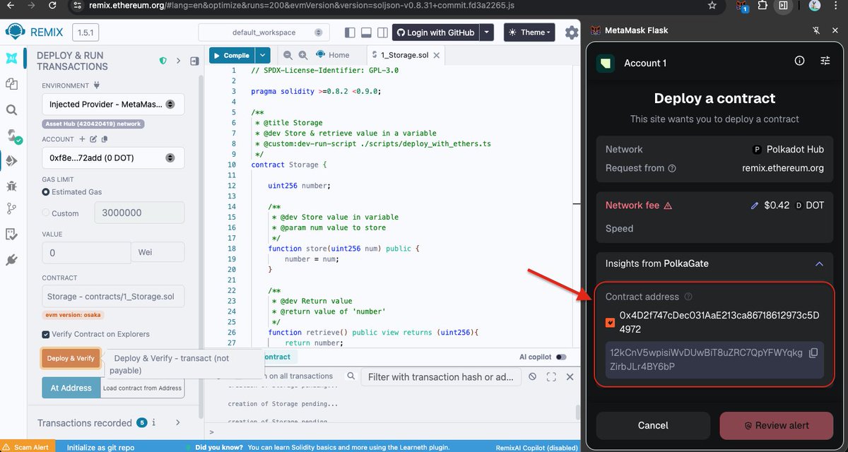 🚀PolkaGate Snap v12.5.1 update:

Polkadot smart contract devs using MetaMask can now:

- See contract addresses in SS58 during deployment
- Inside the Snap (Settings → Tools), view MetaMask addresses in SS58 or manually enter any 0x address to see its SS58 equivalent

Get it
