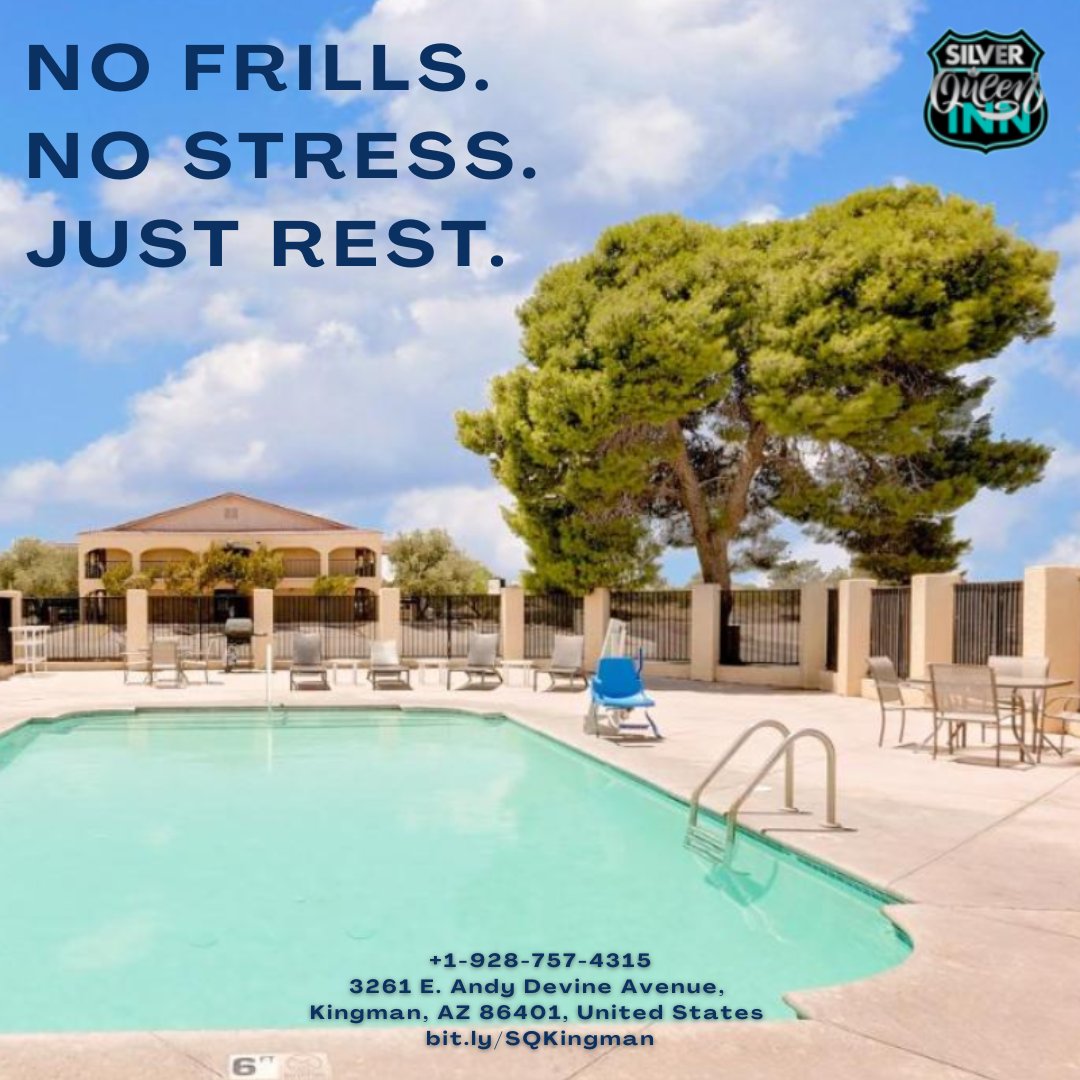 SilverQ70464822's tweet image. Clean rooms, comfy beds, free Wi-Fi, and parking right outside your door — sometimes simple is exactly what you need after a long drive.

#SilverQueenInn #KingmanAZ #BudgetStay #TravelSmart #ComfortStop