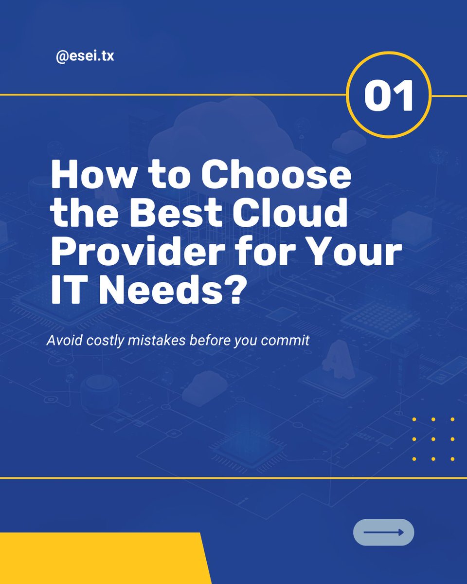 eseisolutions's tweet photo. Choosing a cloud provider isn’t just about cost. The right fit impacts performance and scalability. ESEI helps businesses make smarter, long-term cloud decisions.

📞 915 587 7902
✉️ 𝘀𝗶𝗺𝗽𝗹𝗶𝗳𝘆@𝗲𝘀𝗲𝗶.𝗰𝗼𝗺

#FiberOptics #CyberAware #RightCloudITProvider #ElPasoBusiness https://t.co/t2iTWng06l