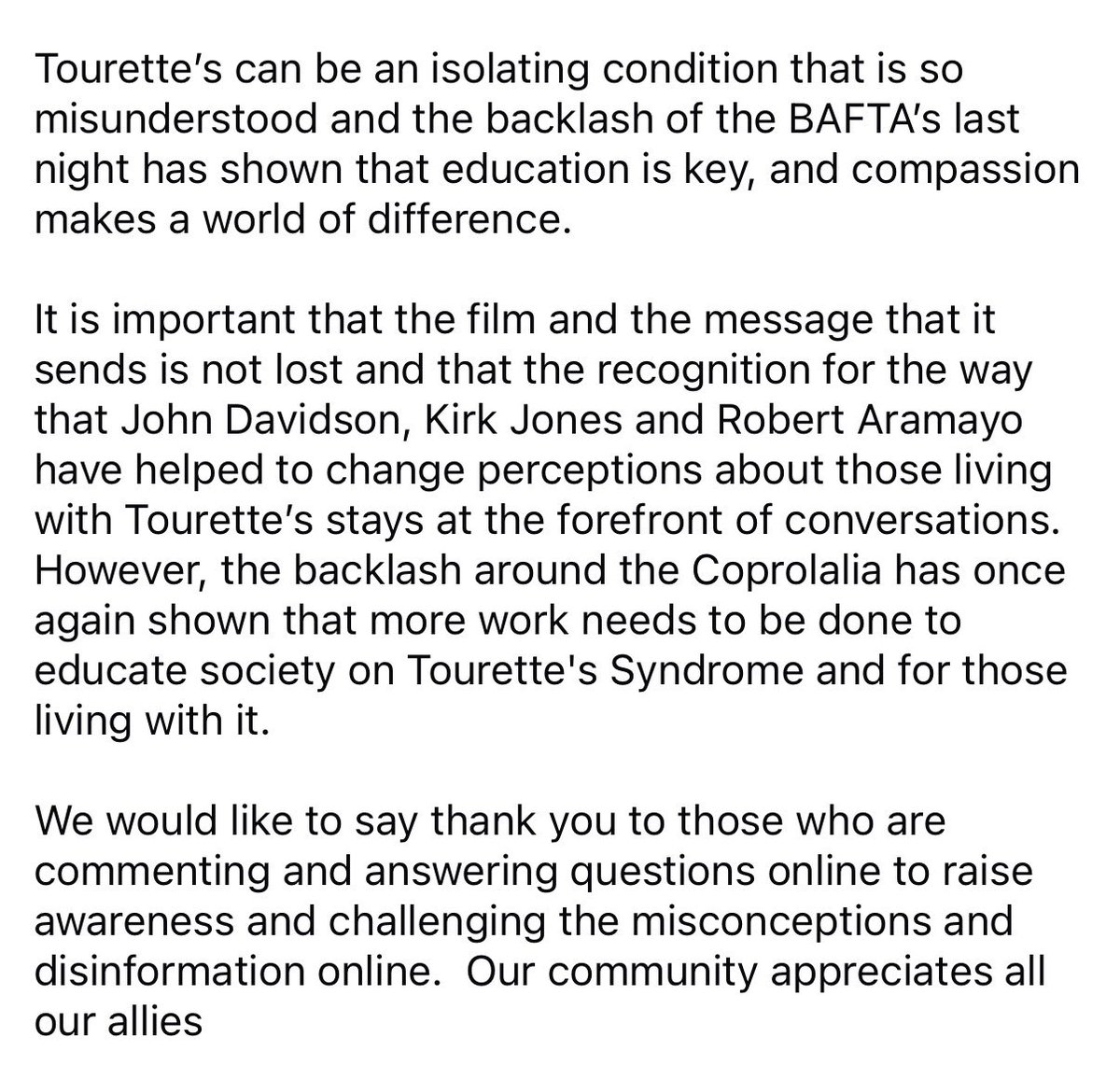 From Tourette’s Scotland.