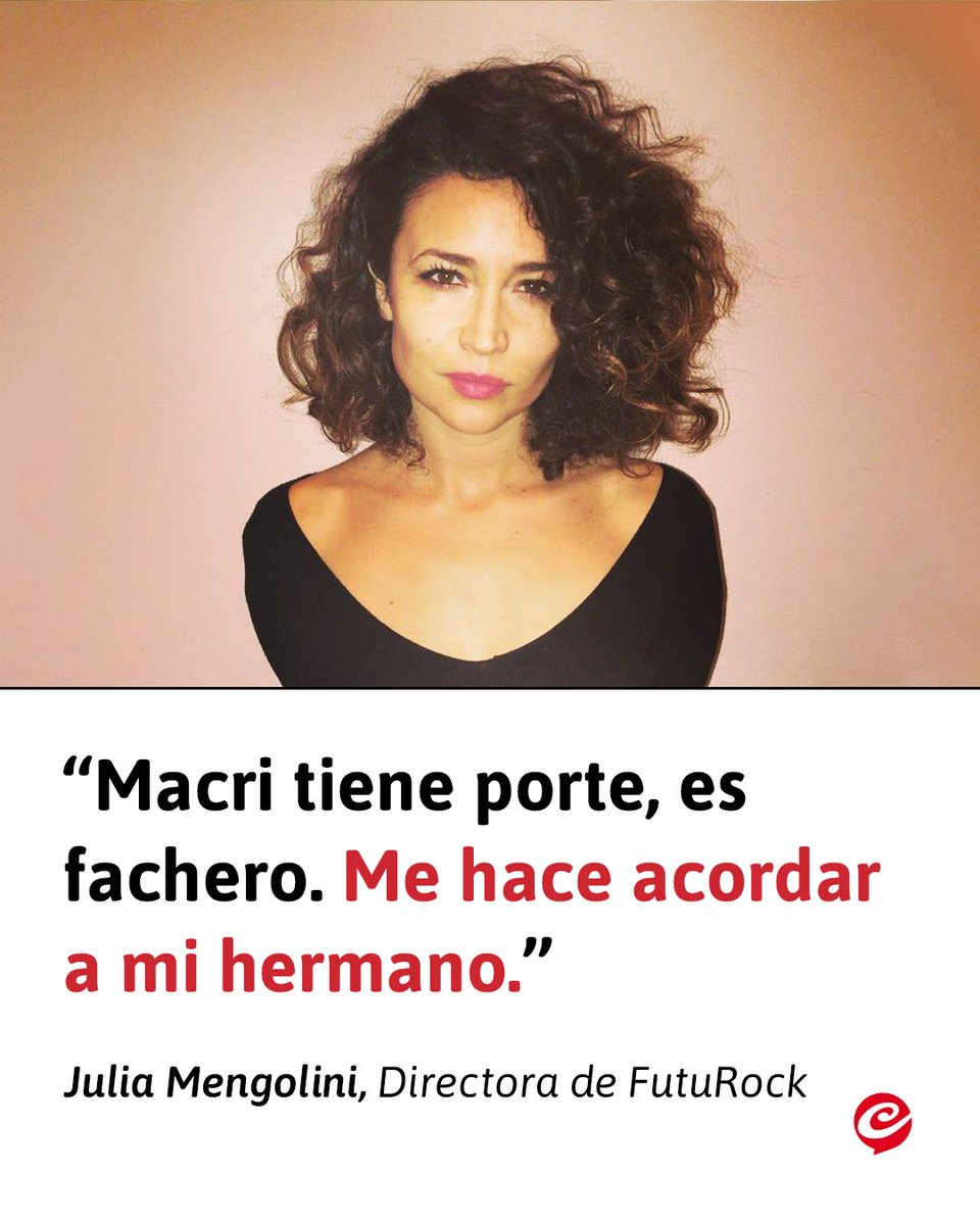 SOY TU GATITA

El atrevido comentario de Julia Mengolini hablando de Mauricio Macri, quien se rumorea que esta desesperadamente buscando pareja tras su ruptura.

"Macri tiene porte, es fachero. Me hace acordar a mi hermano"