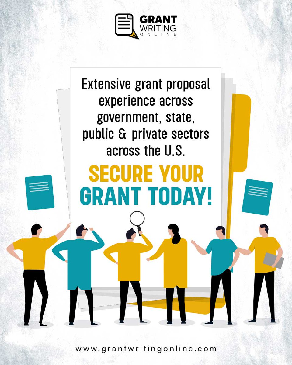 GrantWriting01's tweet photo. Need a grant? 📝 We specialize in securing funding across government, state, and private sectors.

Let’s get started today! Visit https://t.co/KHh7bye02k

#GrantWriting #SecureYourGrant #NonProfitFunding #GrantExperts https://t.co/In9R1eUyLD