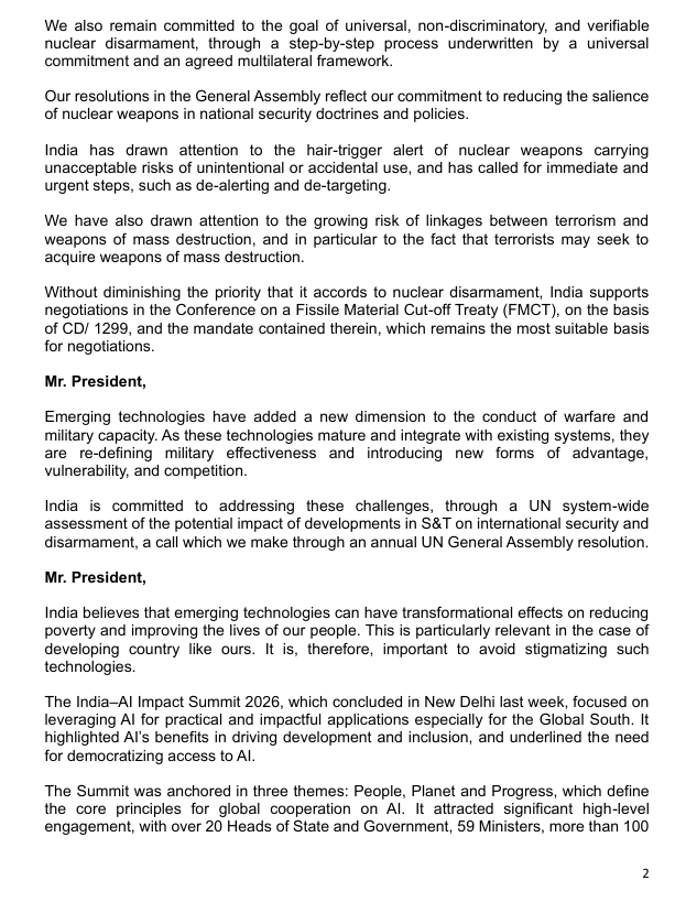 India at Conference on Disarmament, Geneva tweet media