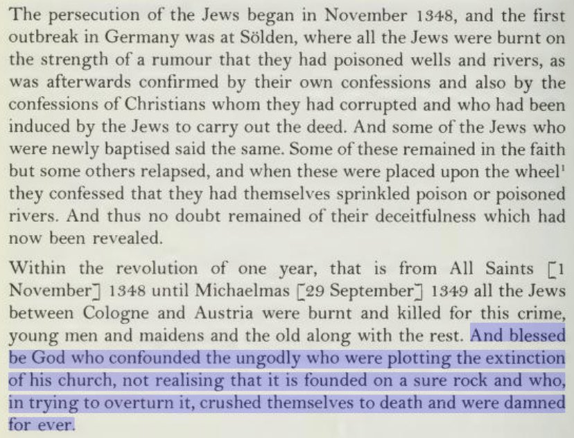 The mainstream narrative on the Black Plague is that it was caused by Europeans just being dirty (which is a total lie, the Vikings were famous for their good hygiene &amp; the Romans had baths with running water)

The real cause of the “plague” was Edomites/Kenites poisoning wells.